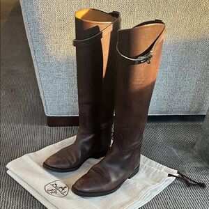 Authentic HERMES Semmelle Cuir ItalianLeather Boots